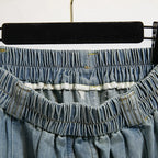 Saia Midi Jeans com Botões Frontais