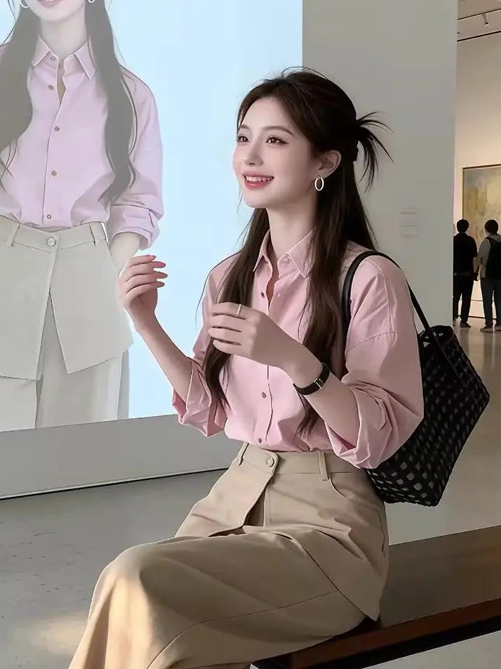 Camisa Feminina Elegante de Manga Longa