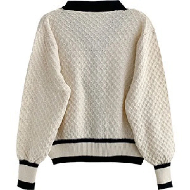 Cardigan de Tricô com Botões Perolados