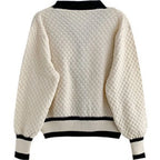 Cardigan de Tricô com Botões Perolados