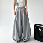 Calça Pantalona Ampla com Cintura Elástica