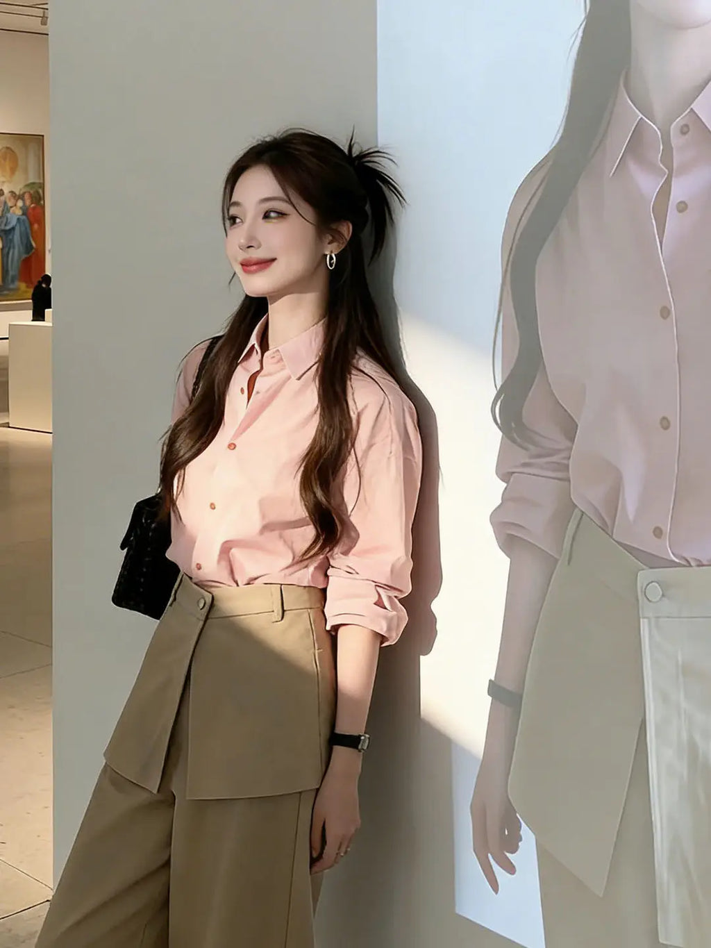 Camisa Feminina Elegante de Manga Longa