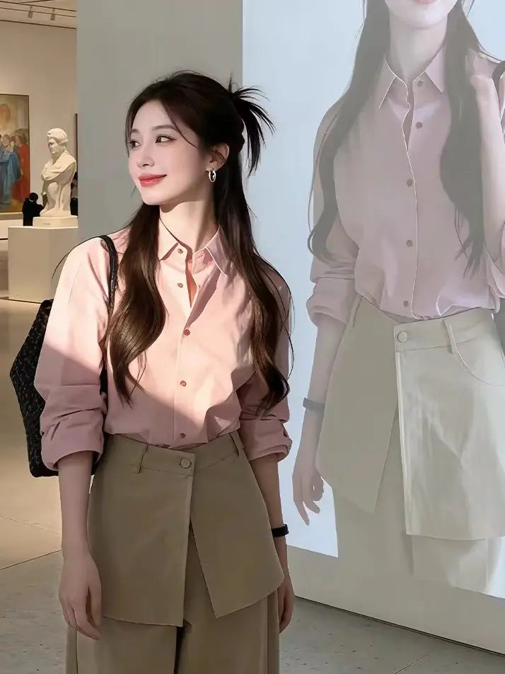 Camisa Feminina Elegante de Manga Longa