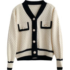Cardigan de Tricô com Botões Perolados
